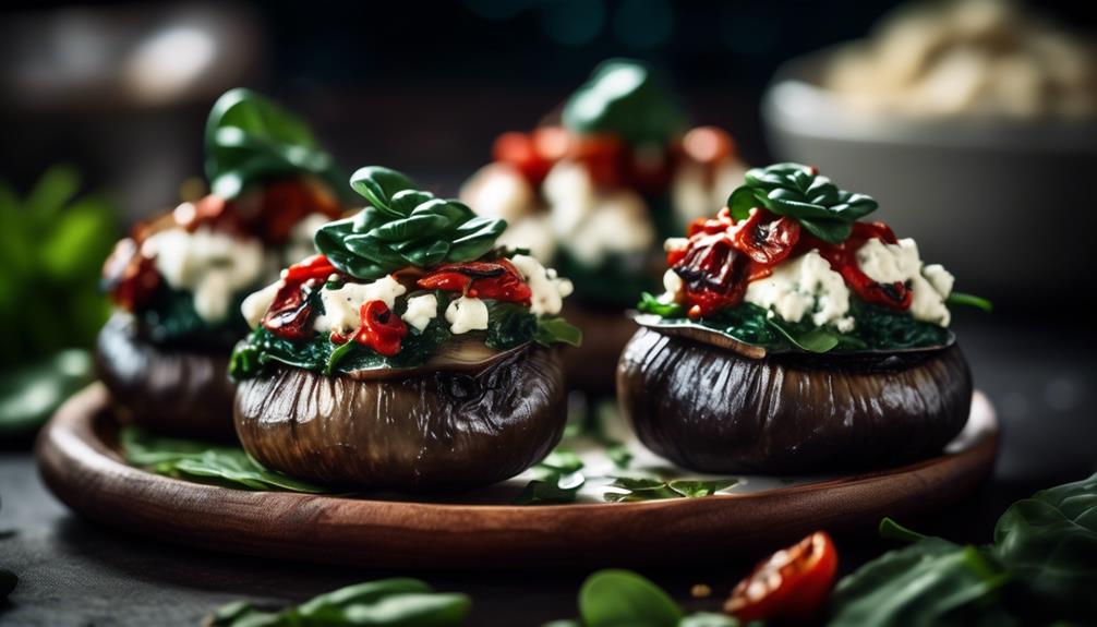 delicious vegetarian stuffed mushrooms