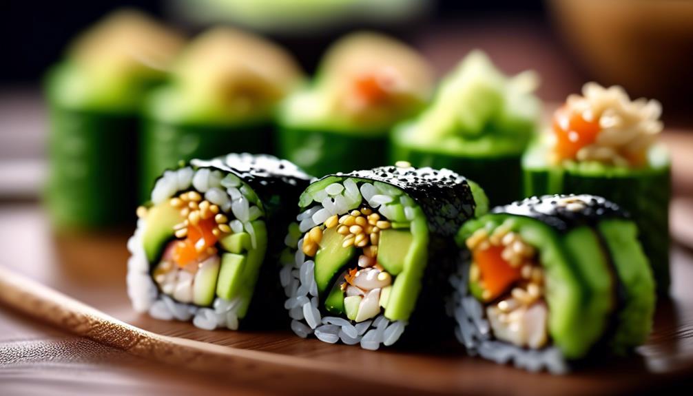 delicious vegetarian sushi rolls