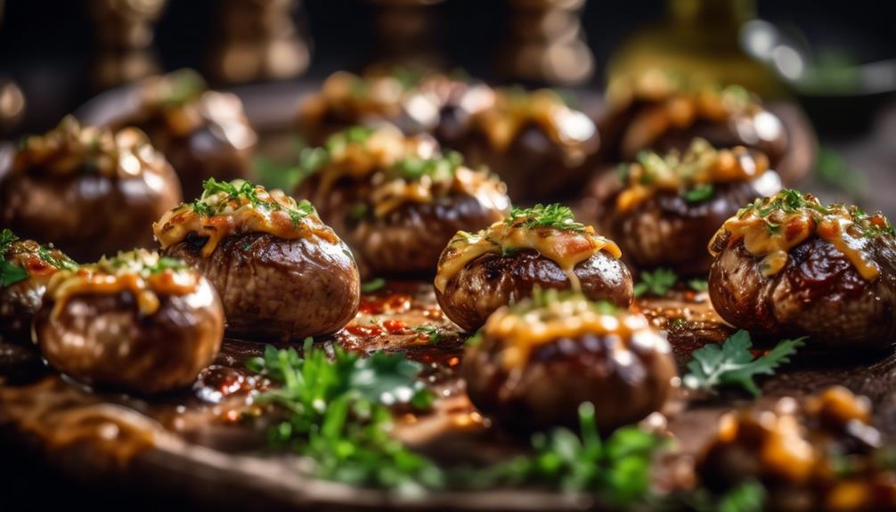 deliciously spicy stuffed mushrooms