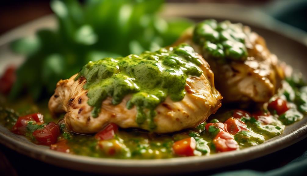 flavorful chicken with green salsa