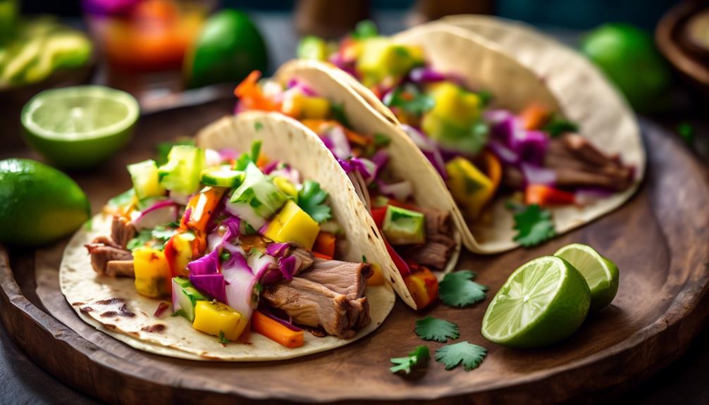 flavorful pork tacos marinated in tangy lime