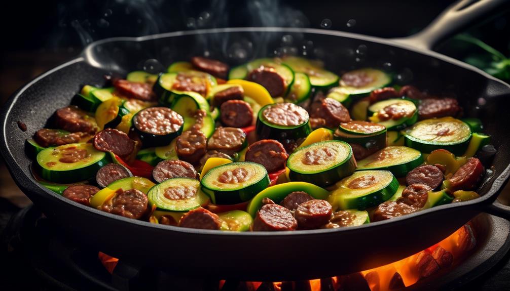 flavorful sausage and zucchini