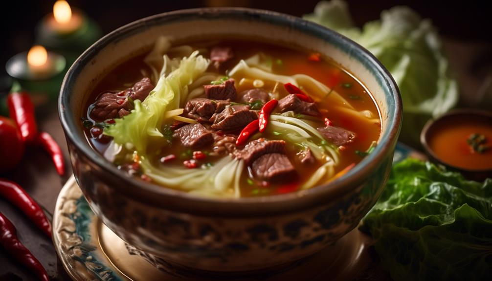 flavorful soup with beef