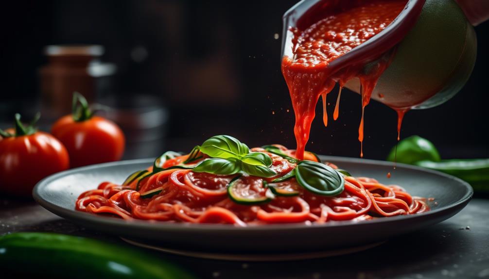 flavorful tomato sauce with basil