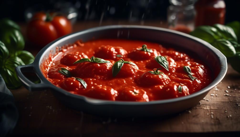 flavorful tomato sauce with basil