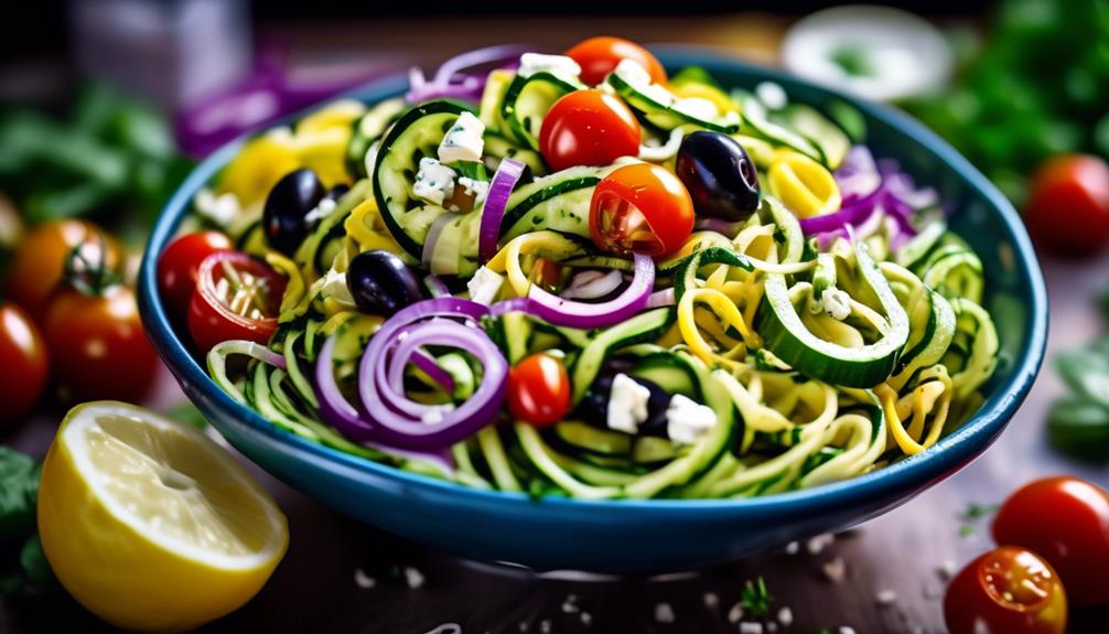 fresh and healthy zucchini noodles