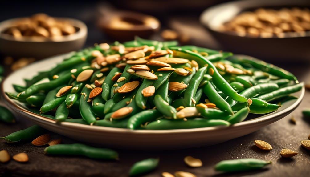 fresh green beans with almonds