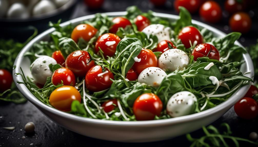 fresh greens and creamy cheese