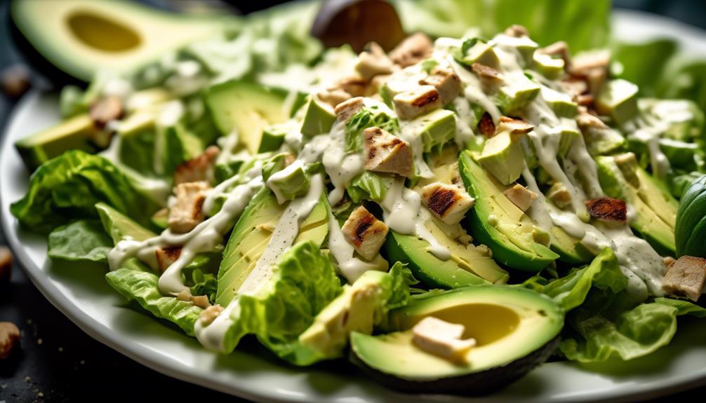 fresh greens with creamy avocado