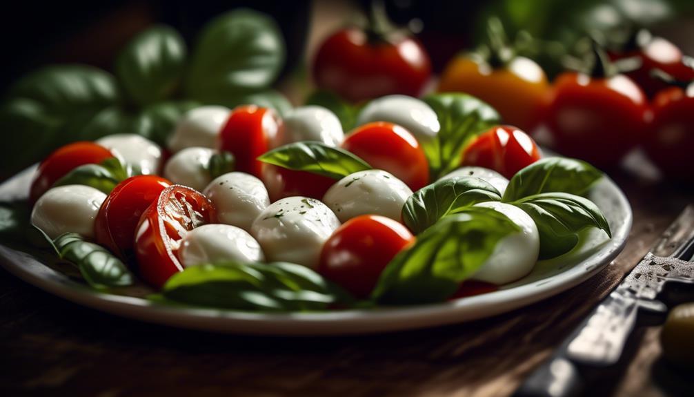 fresh tomatoes and mozzarella