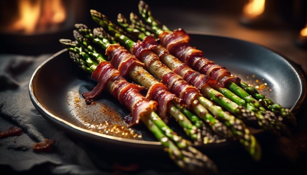 gourmet appetizer with asparagus