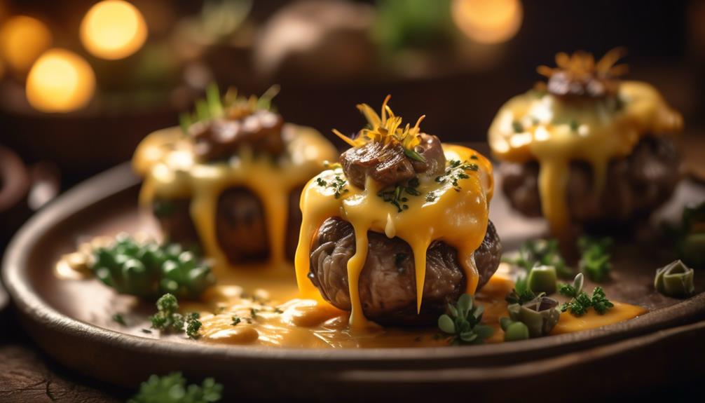 gourmet appetizer with mushrooms