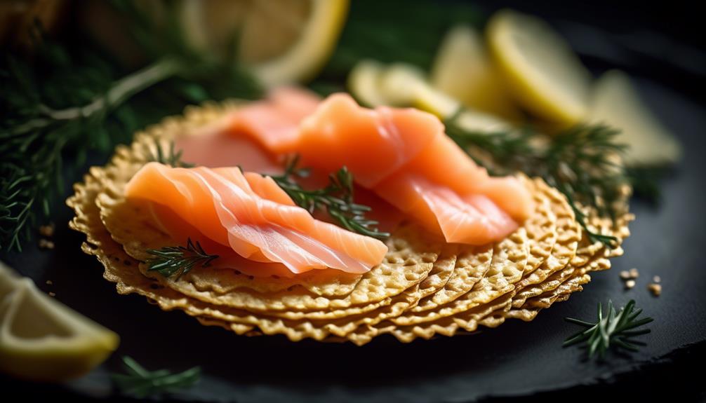 gourmet appetizer with salmon