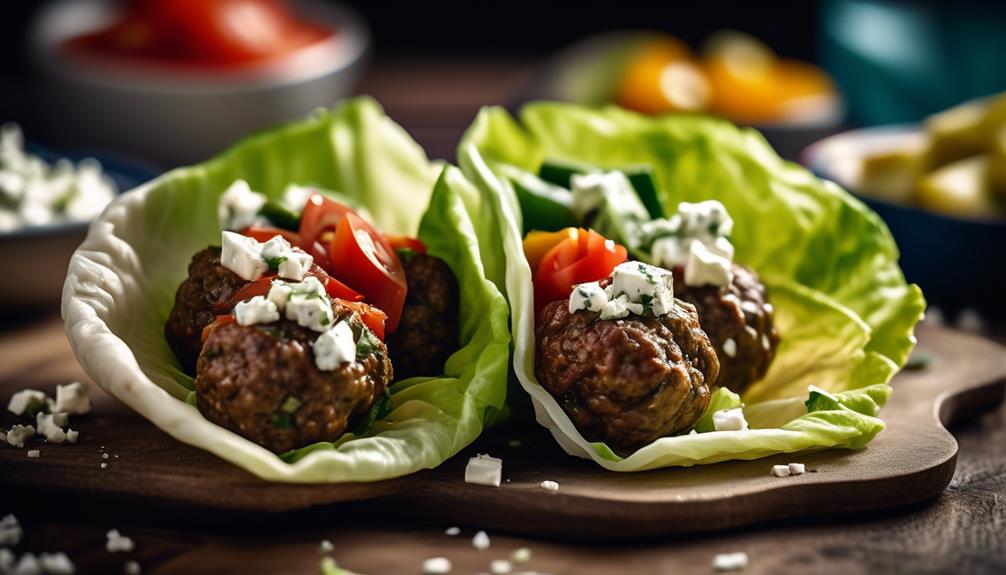 greek inspired healthy lettuce wraps