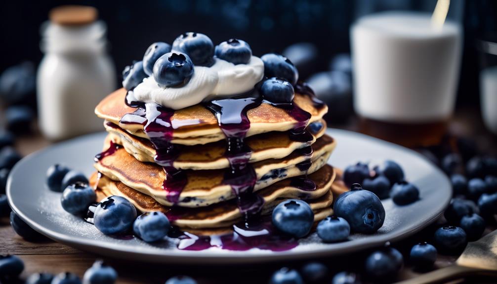 healthy breakfast option with blueberries and protein