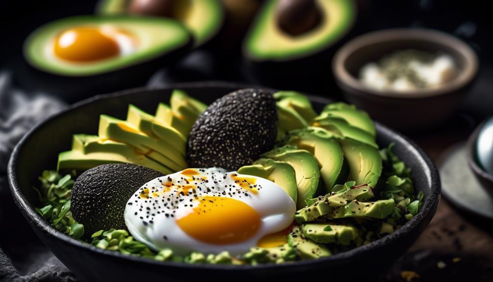 healthy breakfast with avocado