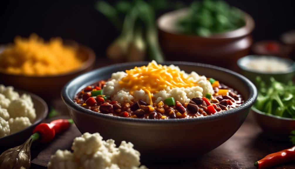 healthy chili with cauliflower