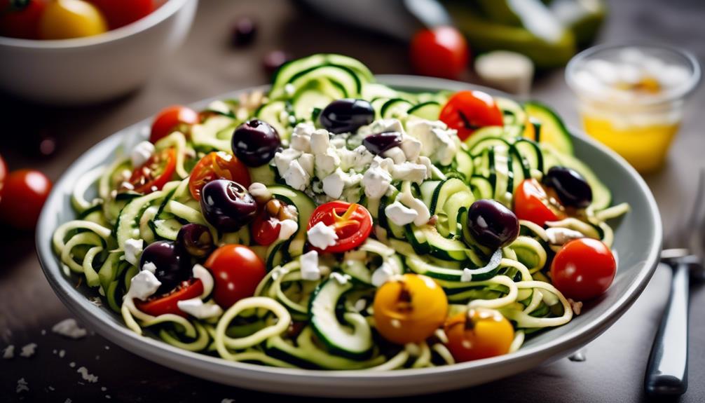 healthy greek inspired zucchini noodles