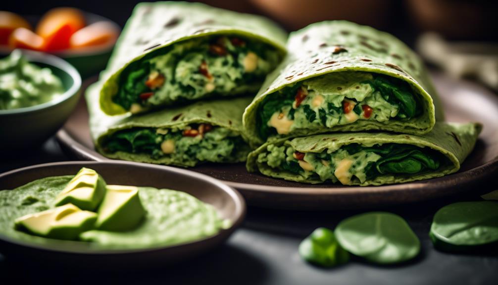 healthy green leafy wraps