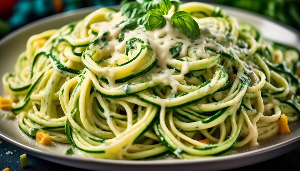 healthy pasta alternative with creamy sauce