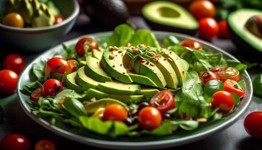 healthy salad with avocado