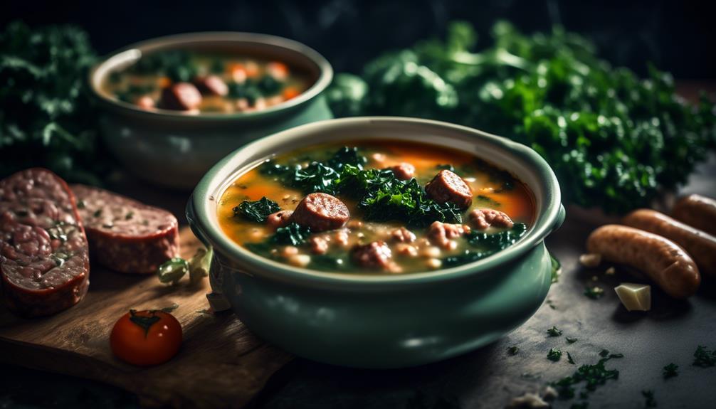 hearty soup with italian sausage and kale