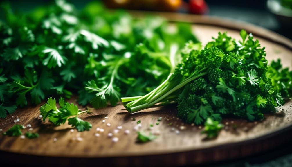 herb with curly green leaves