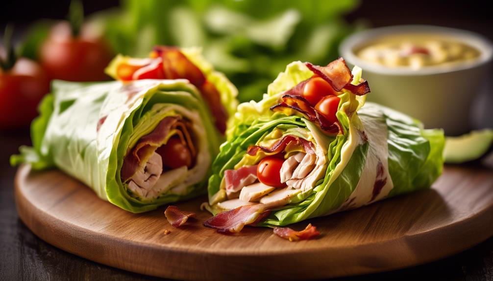 lettuce wrapped turkey club sandwich