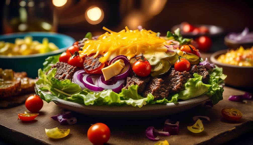 low carb cheeseburger inspired salad