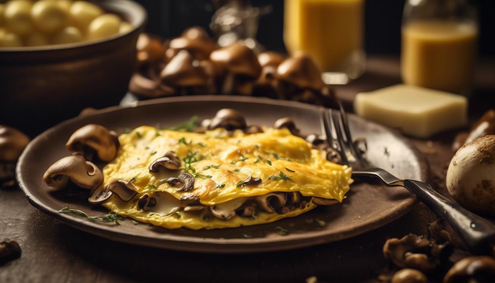 low carb omelette with mushrooms