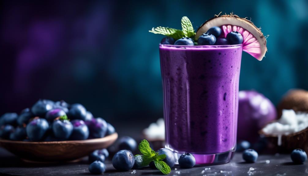 low carb smoothie with blueberries