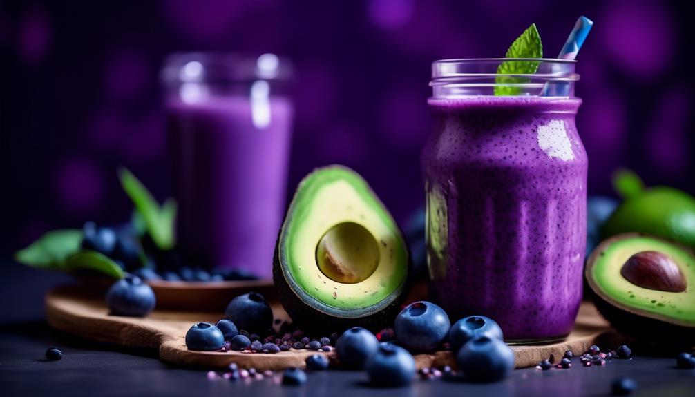 low carb smoothie with blueberries