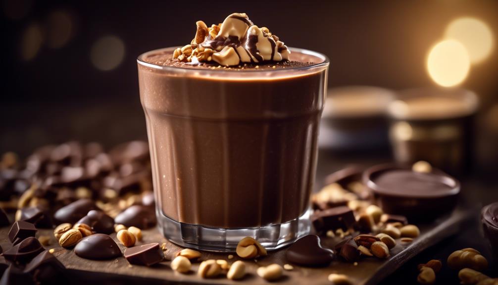 low carb smoothie with chocolate and peanut butter