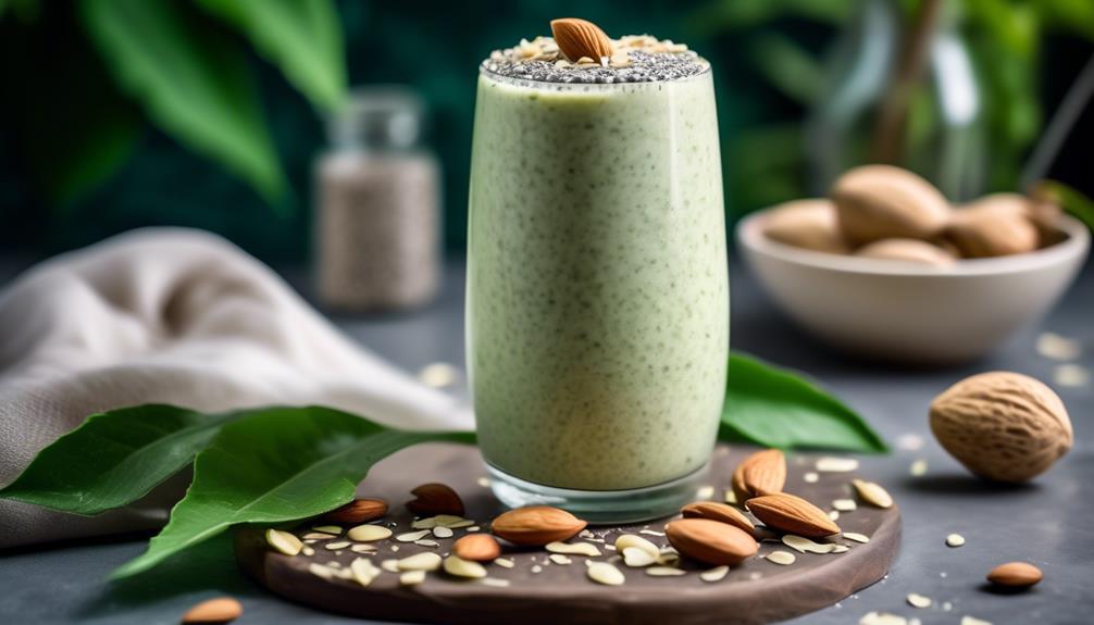 low carb smoothie with vanilla almond and chia