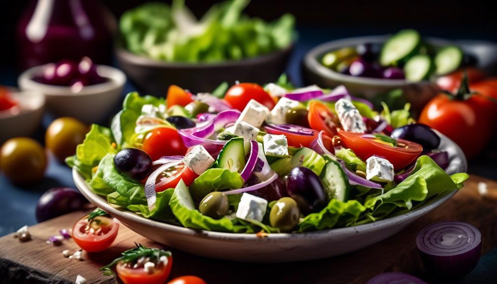 mediterranean inspired salad with cheese