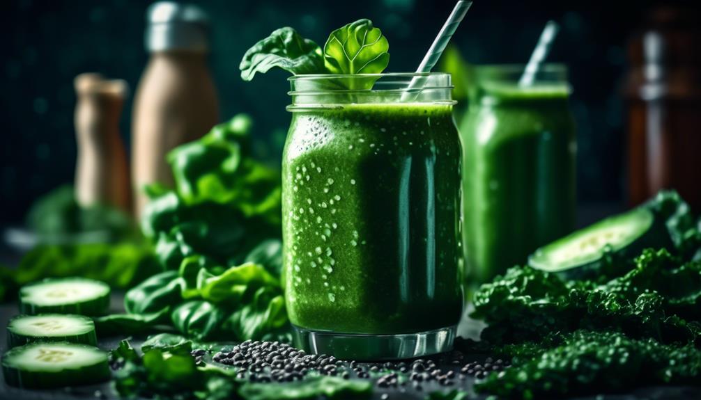 nutritious smoothie with greens