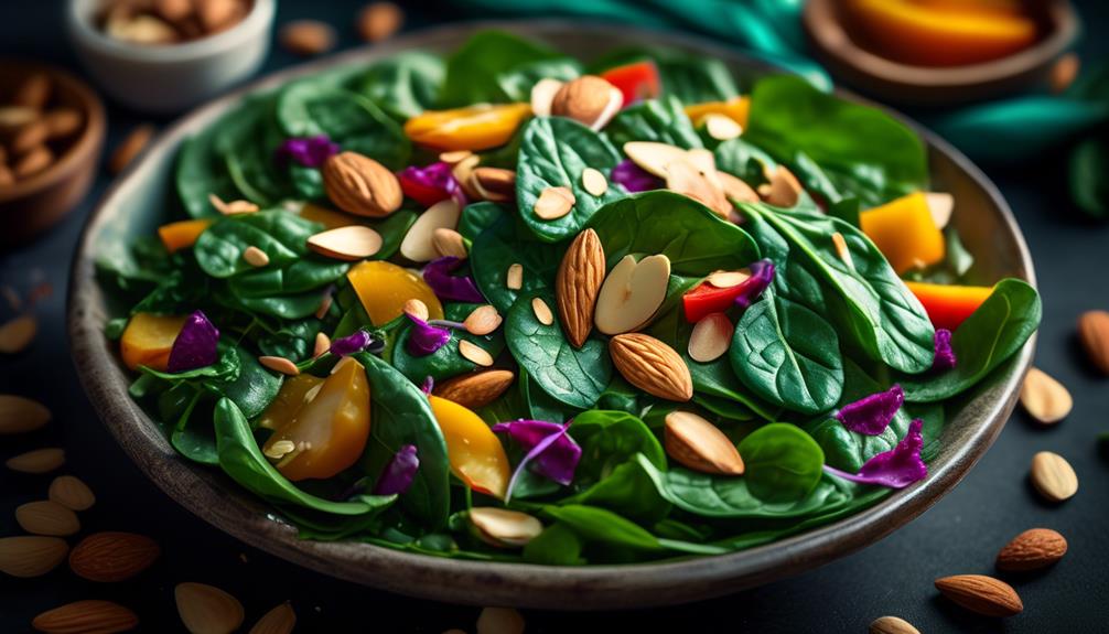 nutty greens with almonds