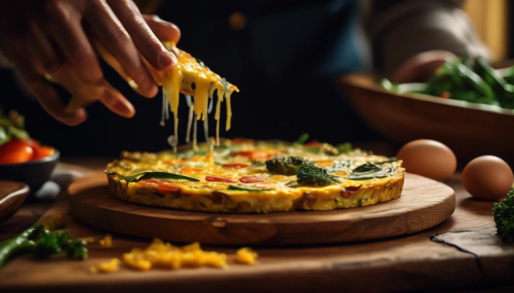 prepping and plating frittata