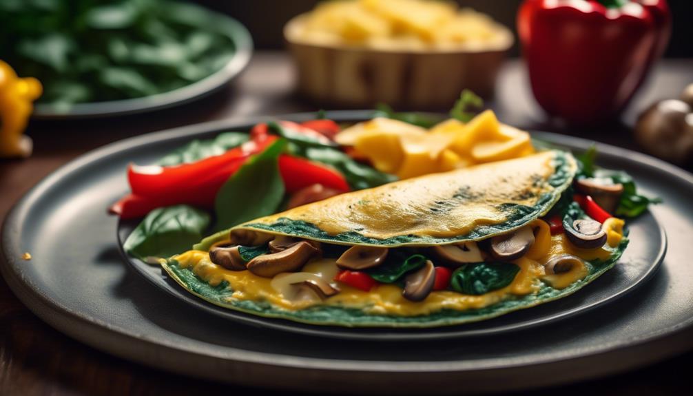 protein packed veggie omelette option