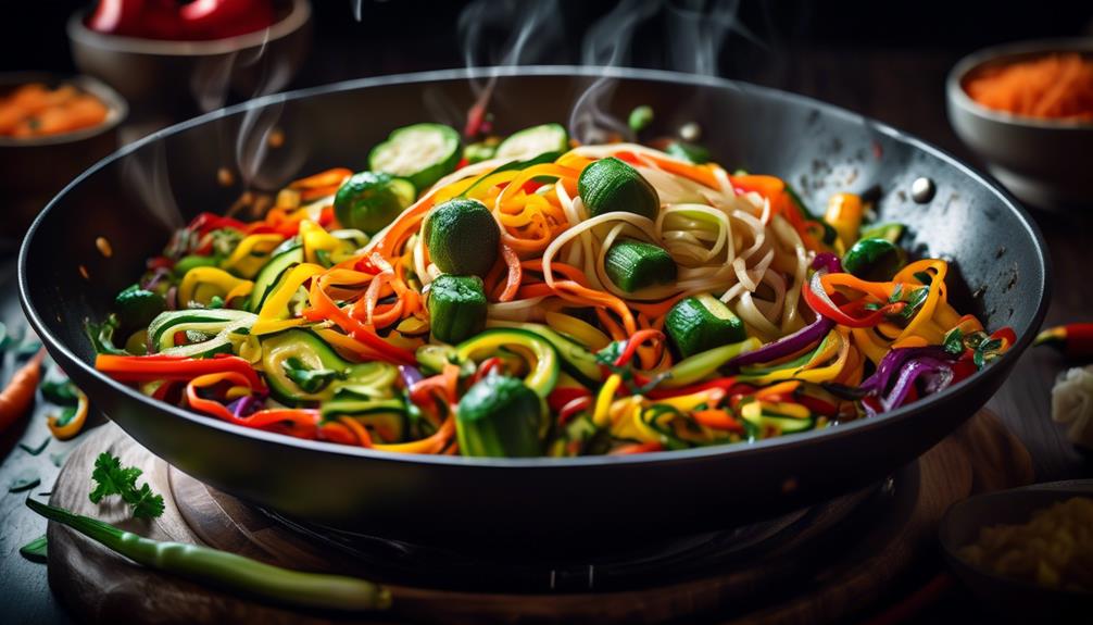 quick healthy spiralized veggie stir fry