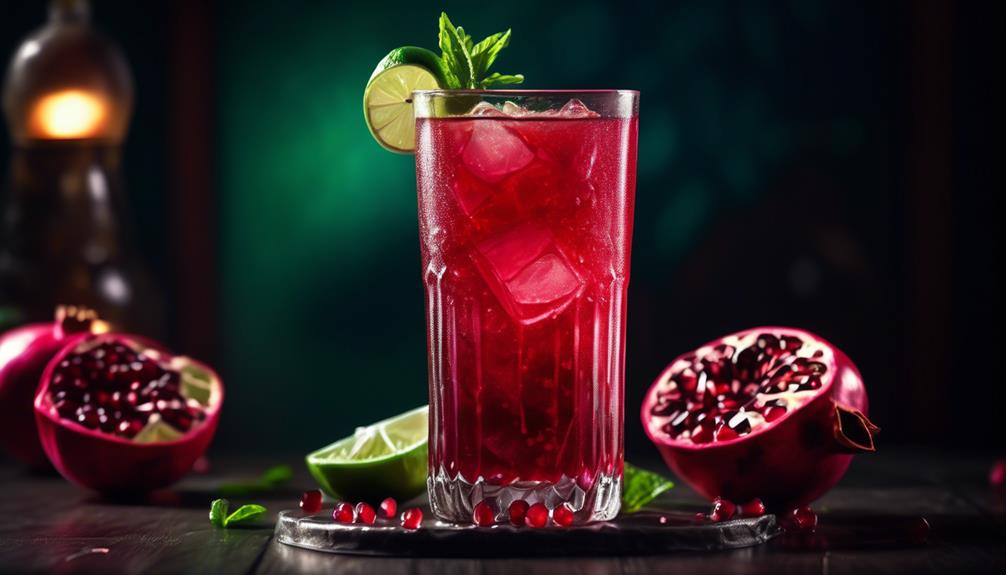 refreshing citrus drink with pomegranate