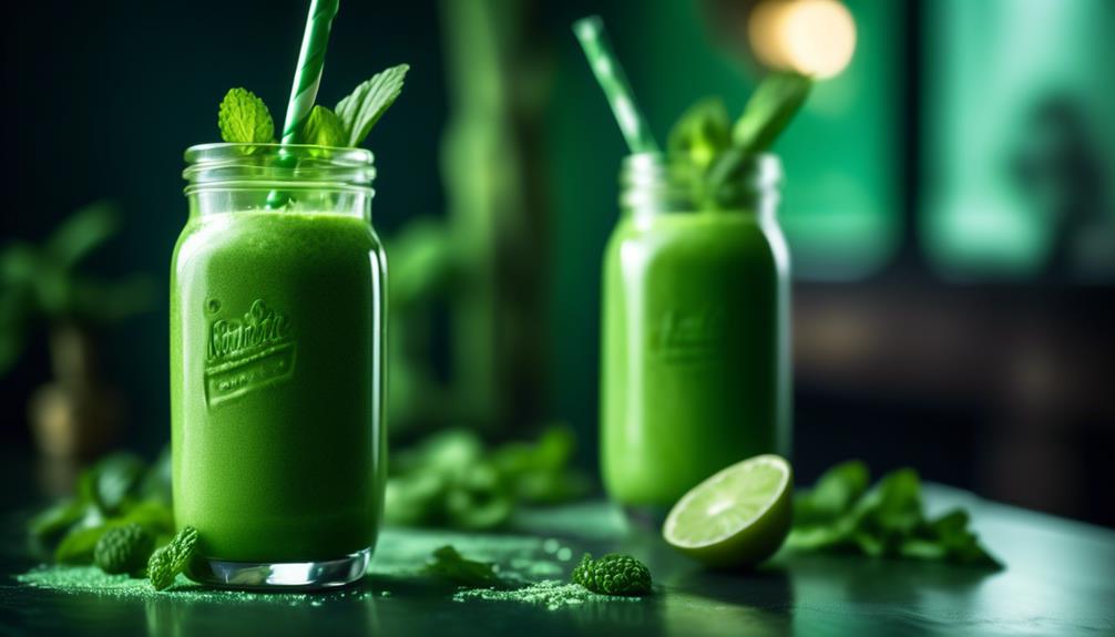 refreshing green smoothie with matcha