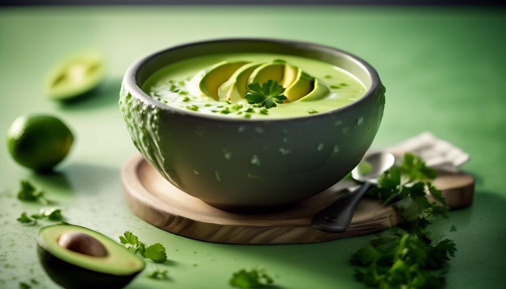 refreshing soup with avocado