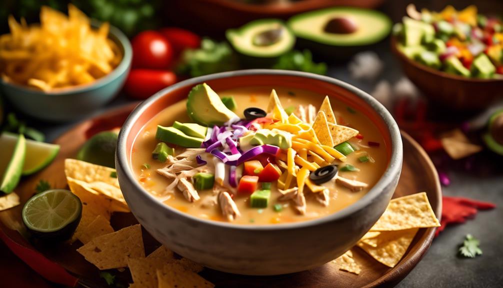 rich and flavorful chicken soup with tortilla strips