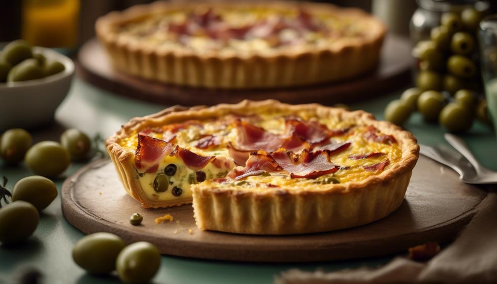 savory bacon and olive quiche