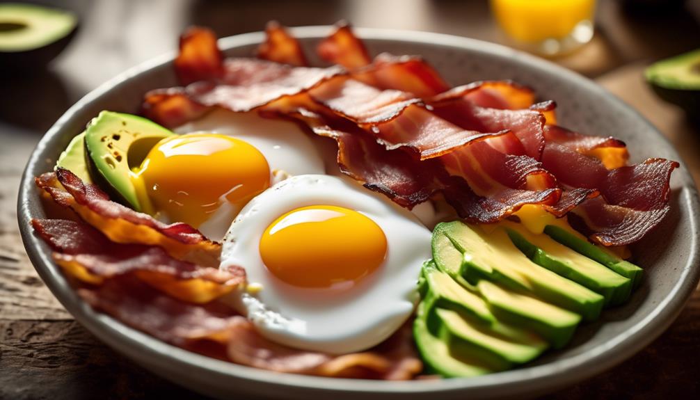 savory breakfast with bacon