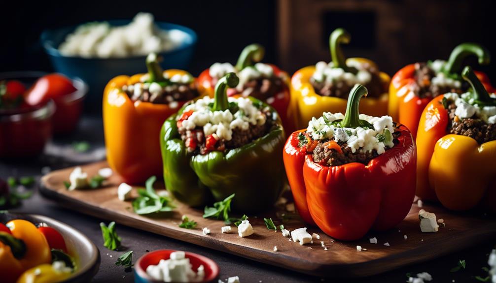 savory greek inspired stuffed peppers