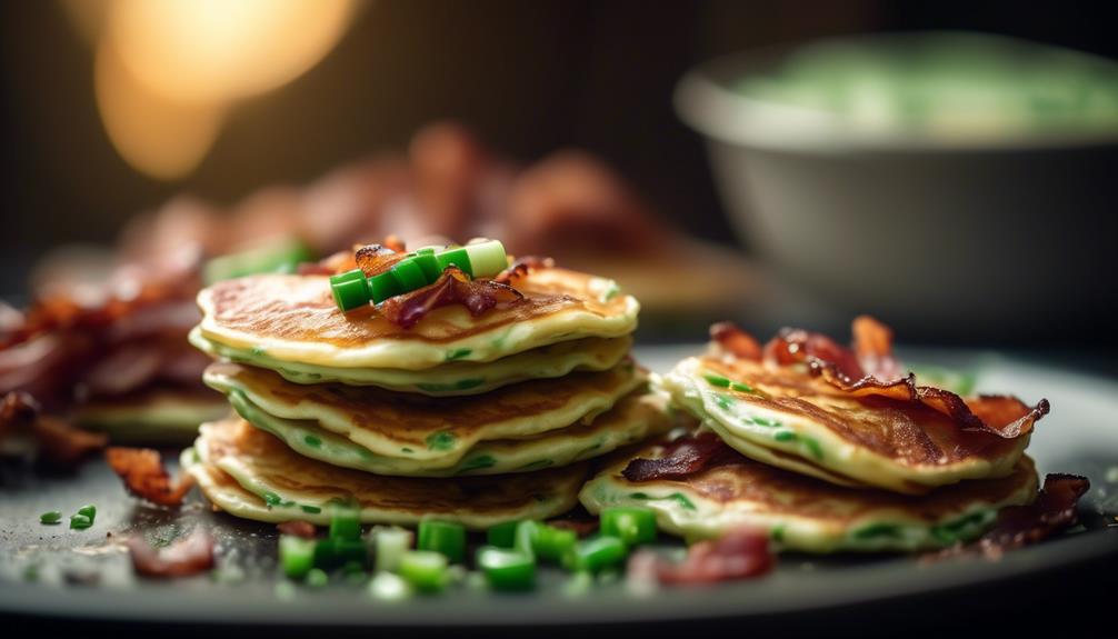 savory pancake with bacon