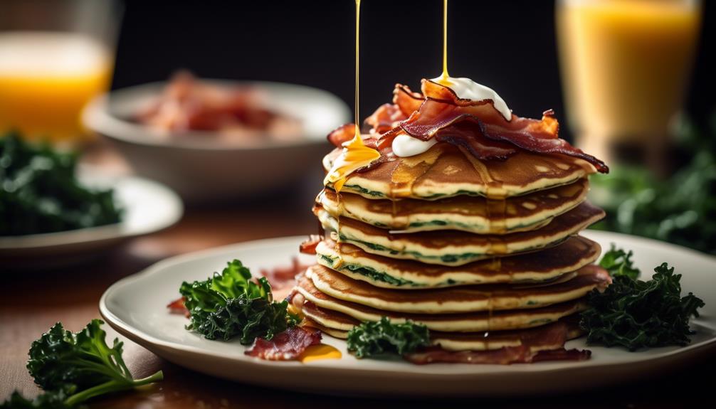 savory pancake with kale and bacon