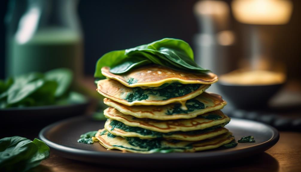 savory pancakes with spinach